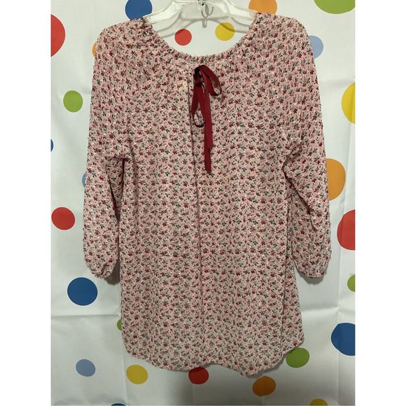 Matilda Jane Semi Sheer 3/4 Sleeve Peasant Blouse Size Large 🍑🍓 - Picture 10 of 14